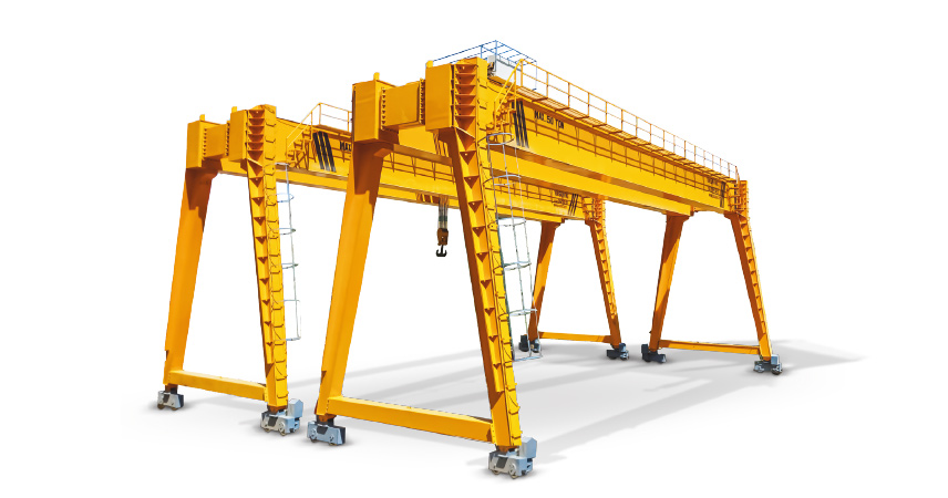 Grue à portique tronquée à double poutre